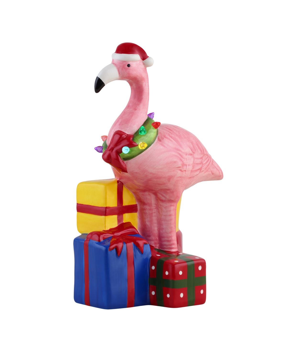 Mr. Christmas 10" Ceramic Beach Flamingo In Pink