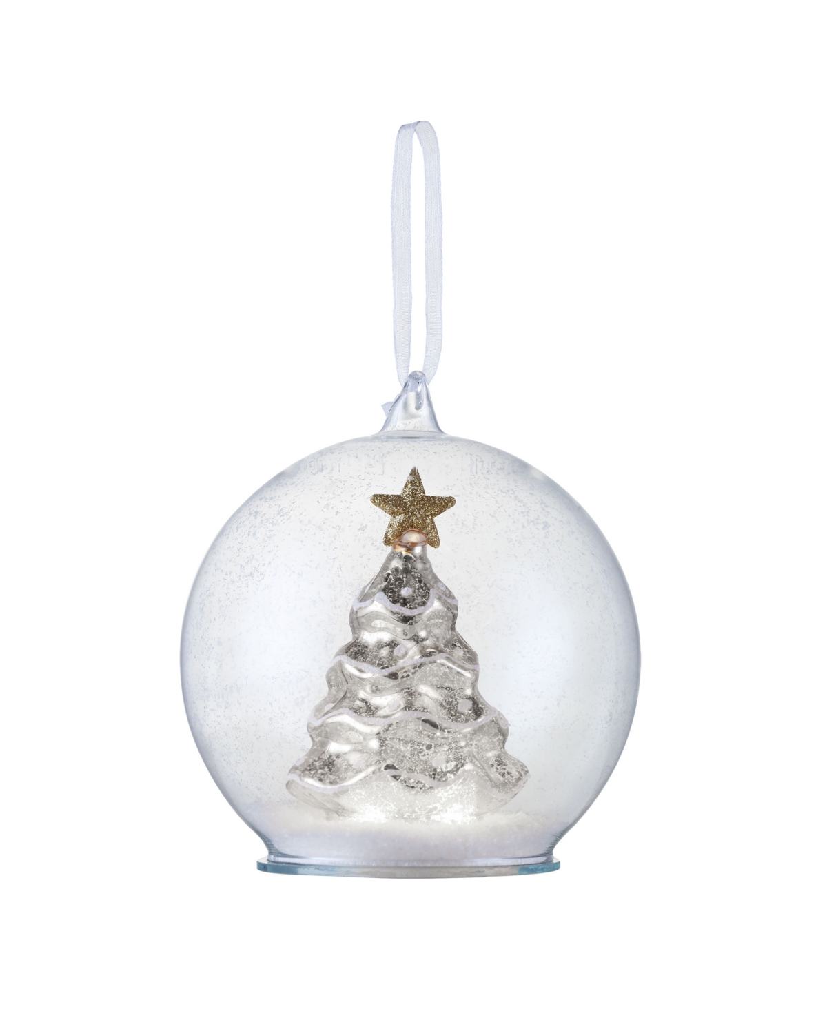 Mr. Christmas 5.5" Mercury Glass Tree Globe Ornament In Silver