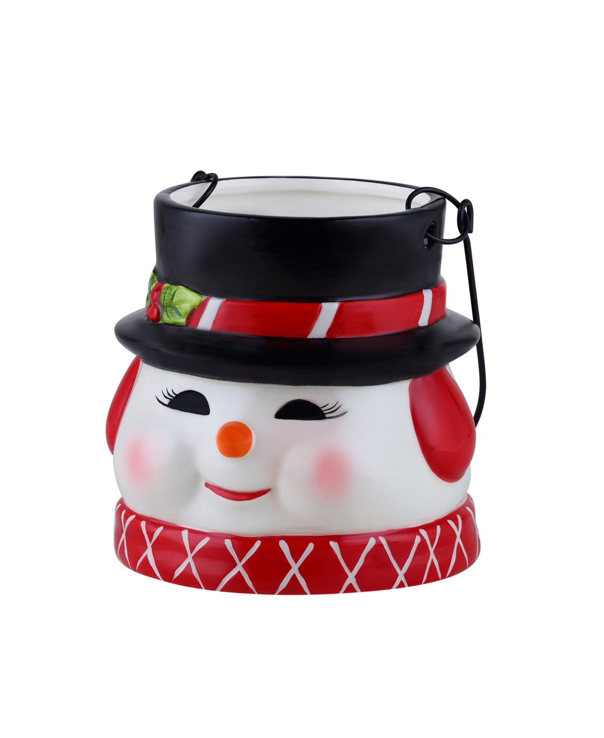 Mr. Christmas 5" Nostalgic Ceramic Container Snowman In Multi