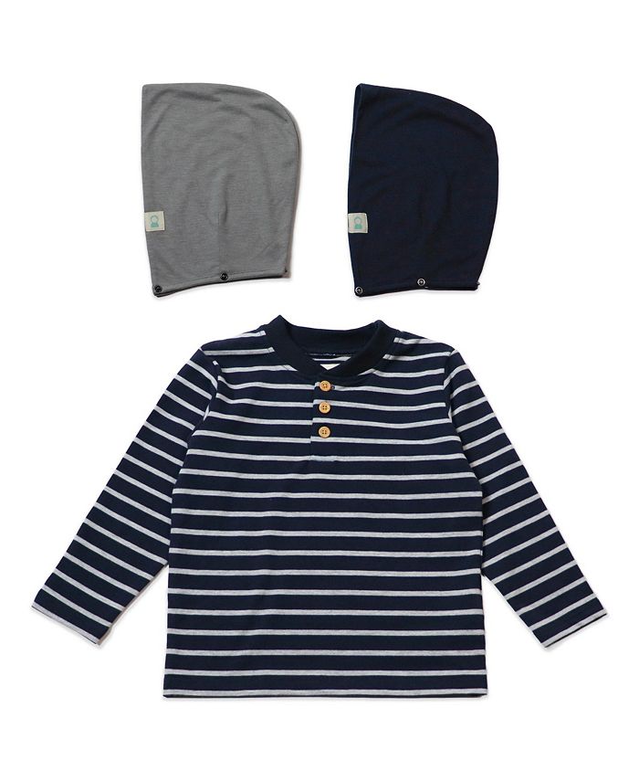 Thoughtfully Hooded Joshua Long Sleeve Baby Boys Striped Henley TShirt