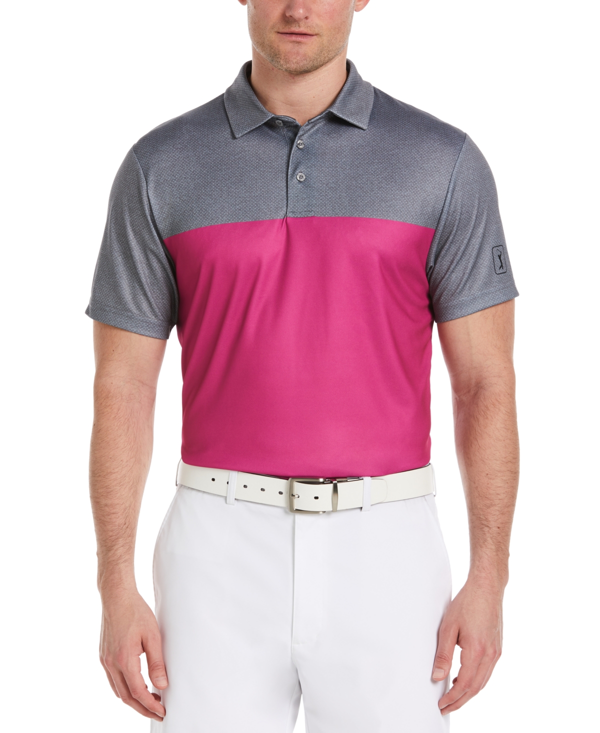 Men's Airflux Colorblock Short-Sleeve Golf Polo Shirt - Iron Gate