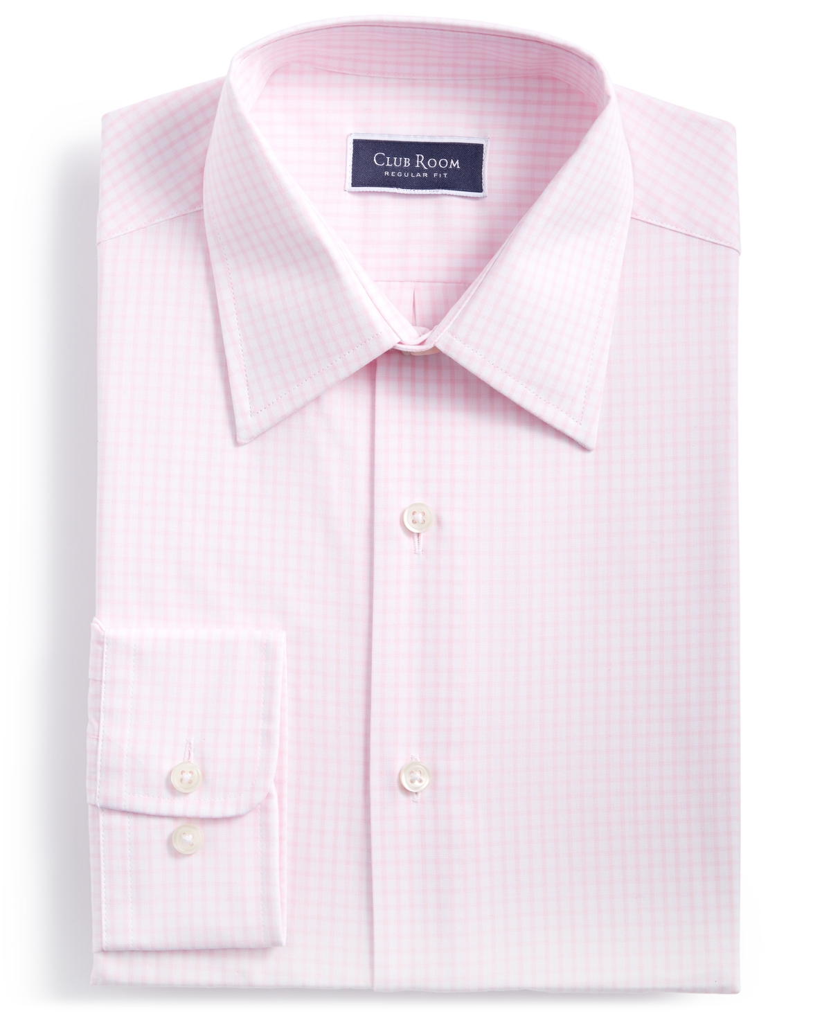 Club Room Men's Regular-fit Check Shirt, Created For Macys In Pink