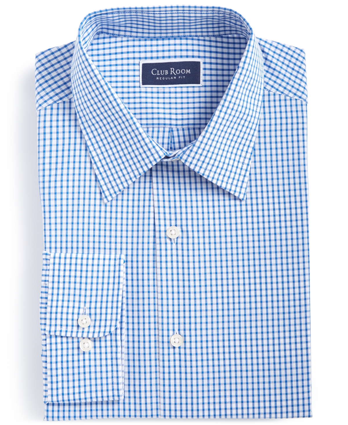 Club Room Men's Regular-fit Check Shirt, Created For Macys In Laser Blue