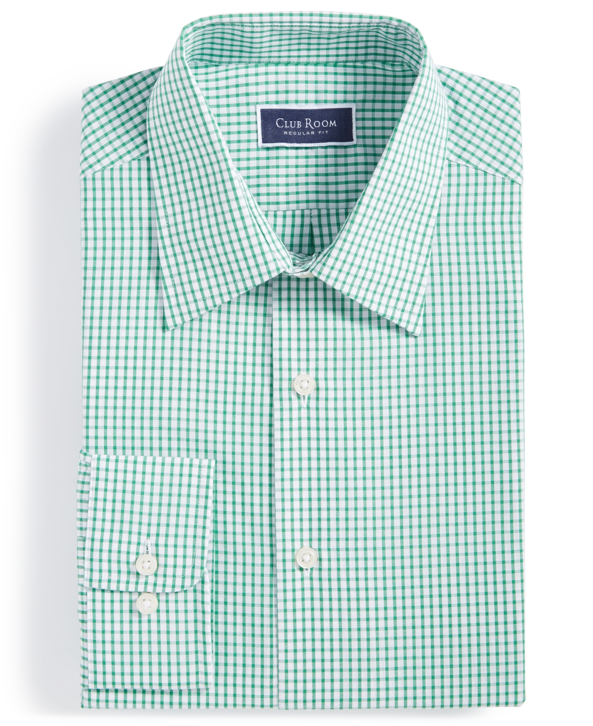 Shop Club Room Men's Regular-fit Check Shirt, Created For Macys In Amazon Green