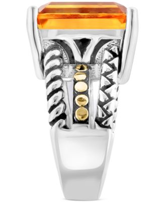 EFFY&reg; Citrine Statement Ring (12 ct. t.w.) in Sterling Silver & 18k Gold-Plate
