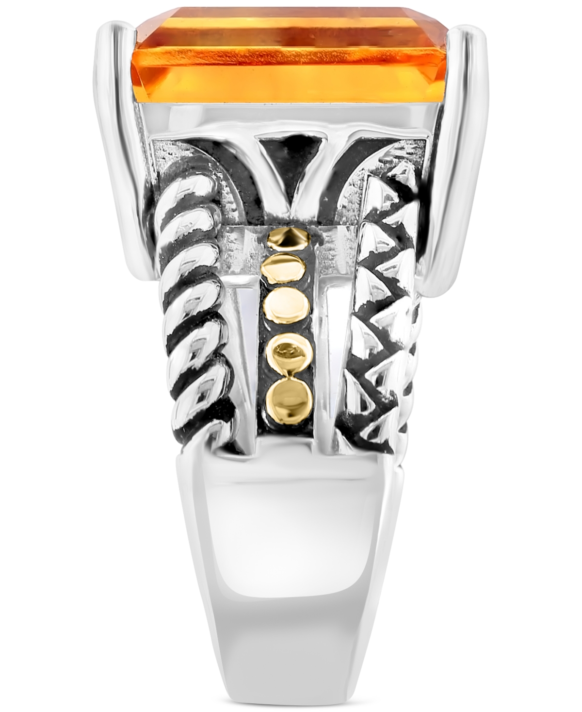 Effy Citrine Statement Ring (12 ct. t.w.) in Sterling Silver & 18k Gold-Plate - 18K Gold Over Silver