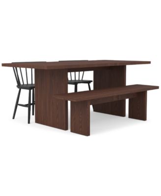 EQ3 - Bernia 4pc Dining Set (Table + 2 Dining Chairs + Bench)
