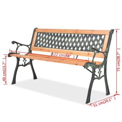 Garden Bench Wood Wrought Iron, PVC Standard