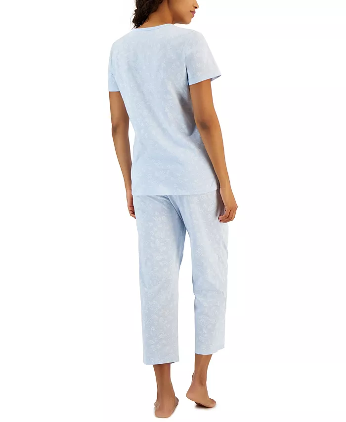 Women's 2-Pc. Cotton Printed Cropped Pajamas Set - thumbnail 2
