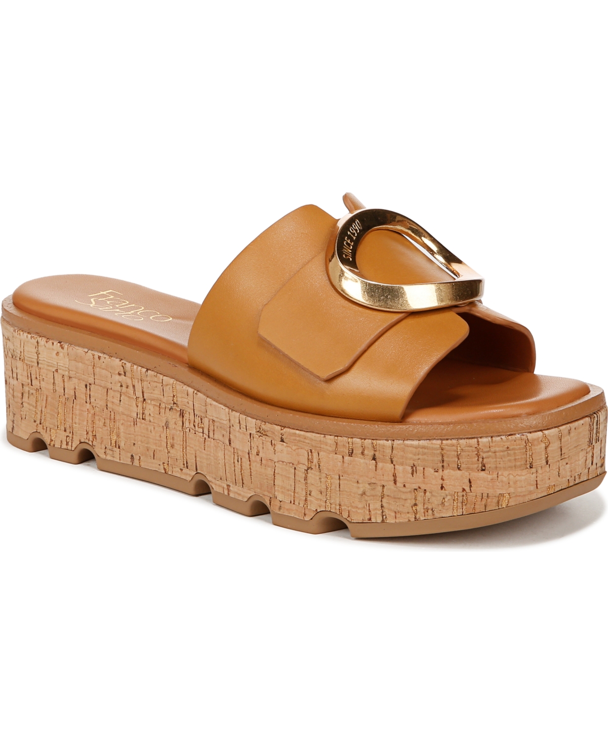 Shop Franco Sarto Women's Hoda Platform Slide Sandals In Tan Leather