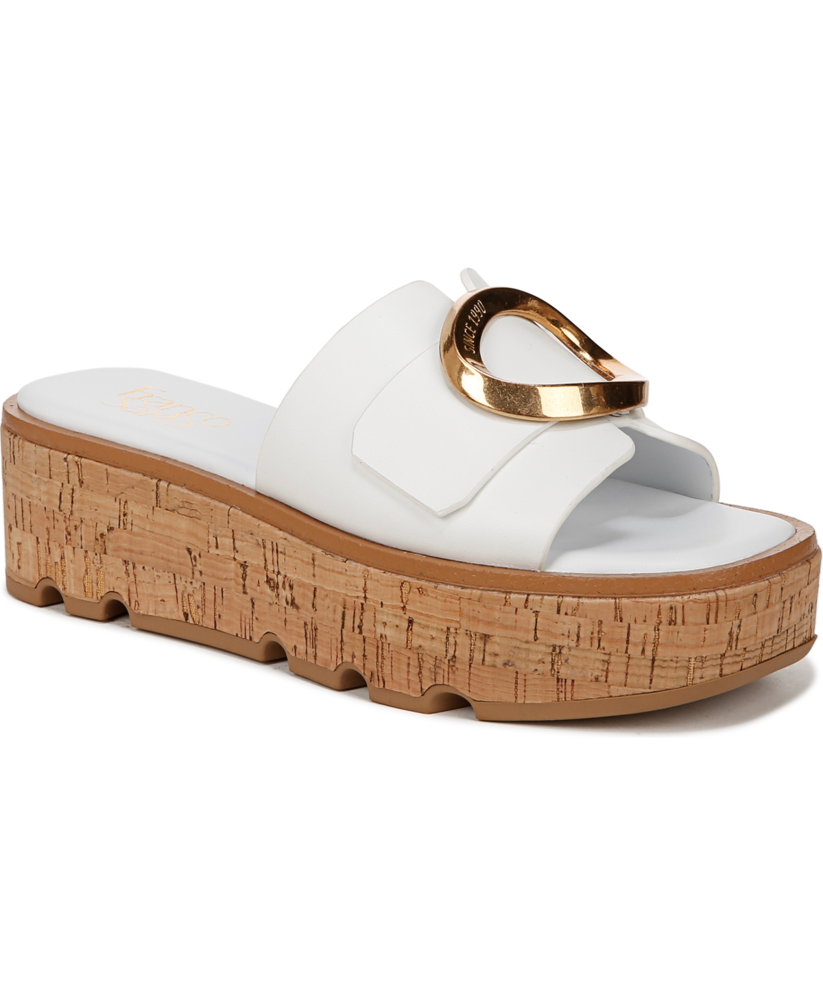 Shop Franco Sarto Women's Hoda Platform Slide Sandals In White Leather