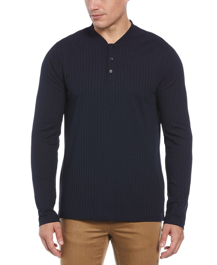 Perry Ellis Men's Vertical Ribbing LongSleeve Henley Shirt Macy's
