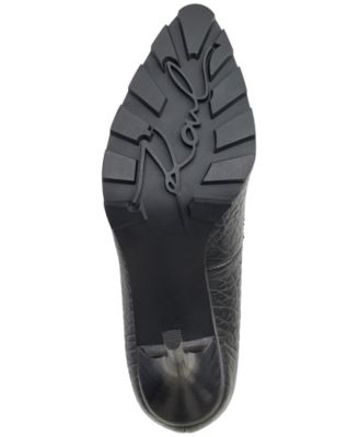 Madelyn Slip On Pointed Toe Lug Sole Pumps