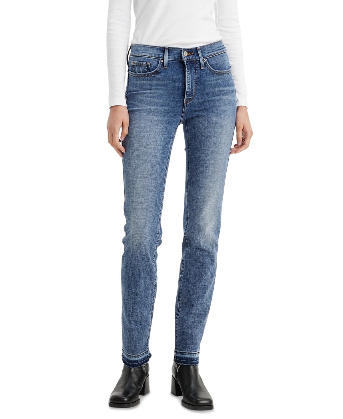Levi's 314 Shaping Slimming Straight Leg Mid Rise Jeans In Far Away Places