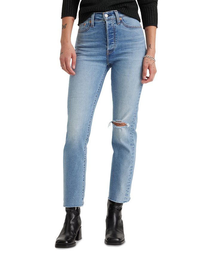 Women's Wedgie Straight-Leg High Rise Cropped Jeans