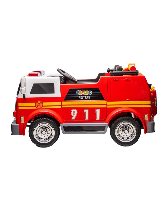 Freddo Fire Truck 24 Volt 2-Seater Ride-on with LED Lights, Water ...