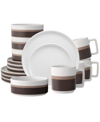Colorstax Stripe 16-Piece Dinnerware Set, Service for 4