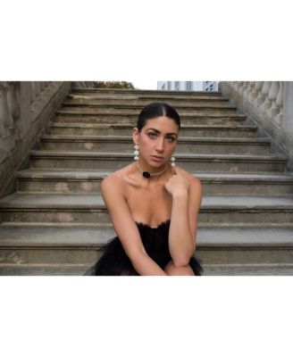 Platinum Plated Brass Crown Earrings