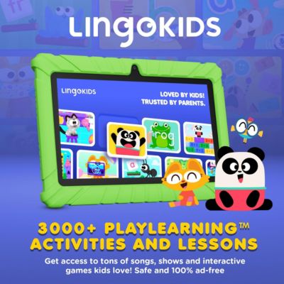 V8 Kids Tablet 32GB, 7” Screen WiFi Learning Device with Parental Controls, Shockproof Case, Epic! & LingoKids Apps