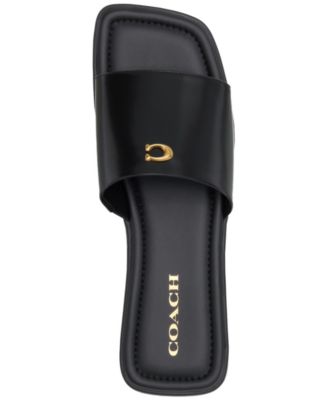 Florence "C" Logo Lug-Sole Slide-On Sandals