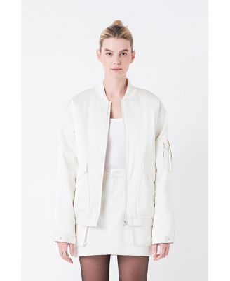 Women's Satin Bomber Jacket