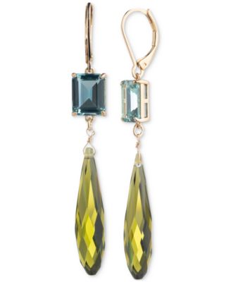 Lauren Ralph Lauren - Gold-Tone Color Stone Double Drop Earrings