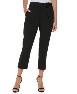 DKNY - Women's Tab-Waist D-Ring Ankle Pants
