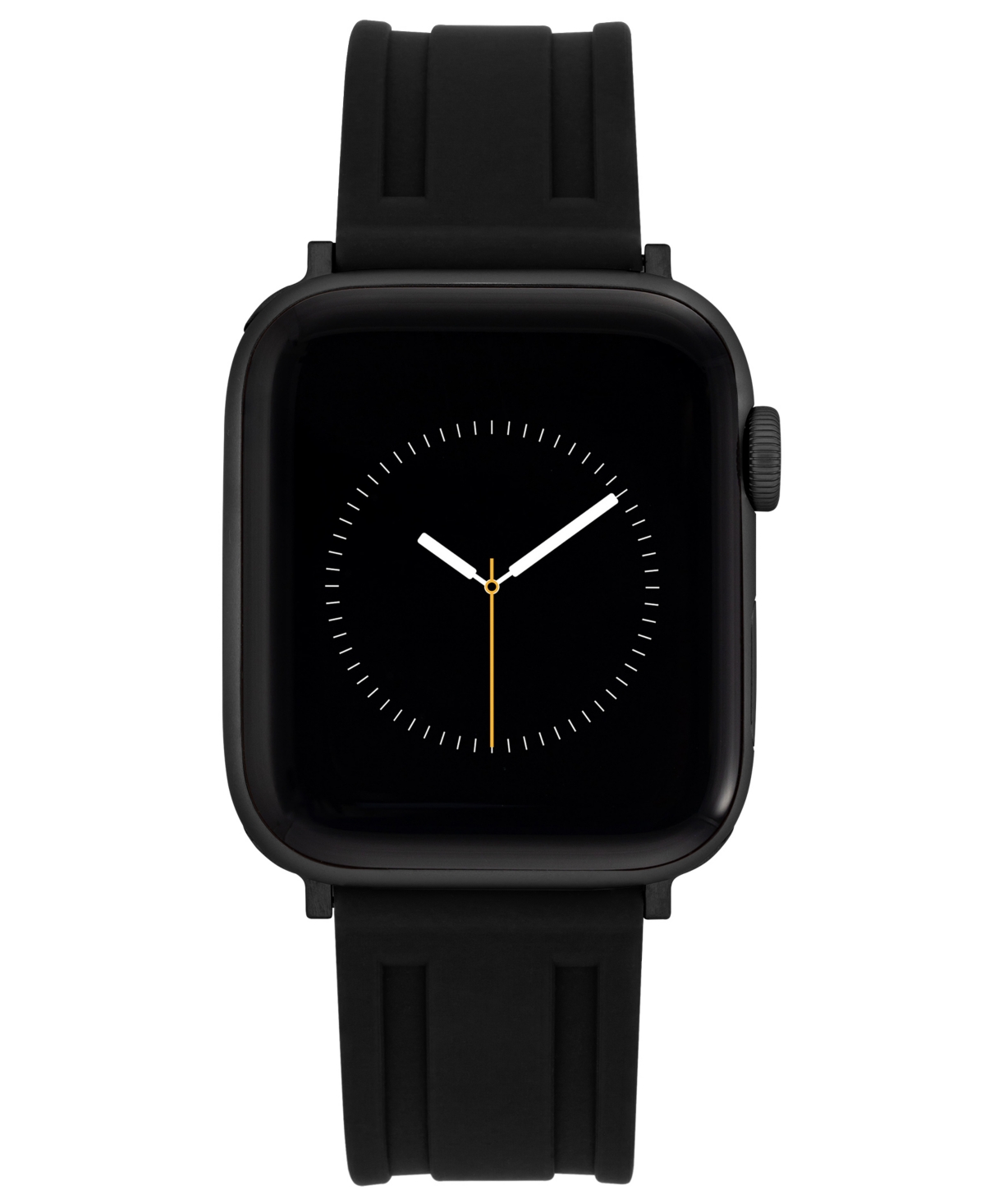 Men's Black Premium Silicone Band Compatible with 42mm, 44mm, 45mm, Ultra, Ultra2 Apple Watch - Black Premium