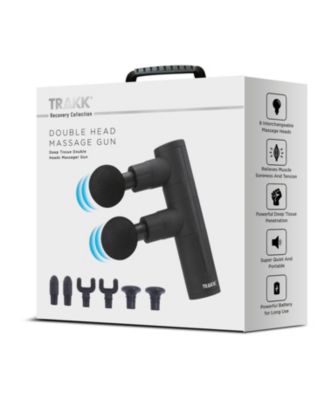 Duo Double Head Percussion Massage Gun  Whisper Quiet - Deep Tissue Pain Relief with 8 Massage Heads High RPM vibrational Relaxation - Rechargeable Battery