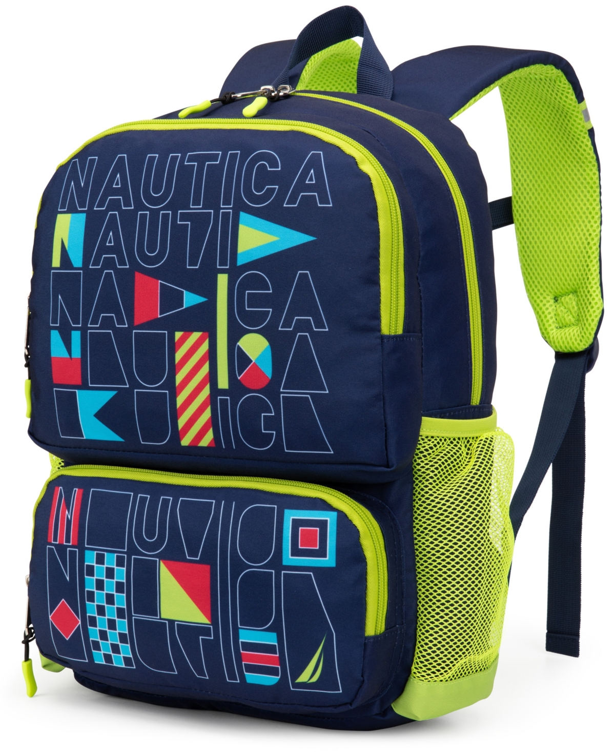 Nautica Kids Backpack For School, 16" H In Flags