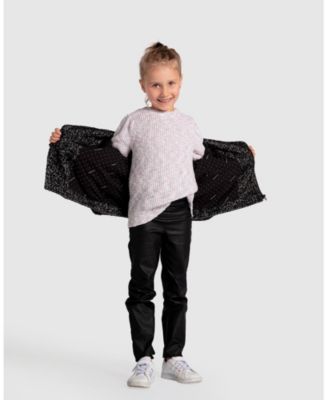 Girls Angel's Face Biker Jacket - Child