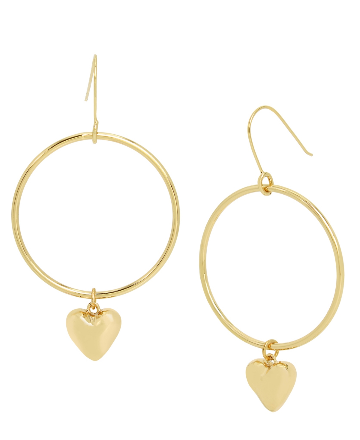 Robert Lee Morris Soho Gold-tone Puffy Heart Hoop Earrings