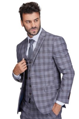 Men's 3-Piece Slim Fit Check Suit