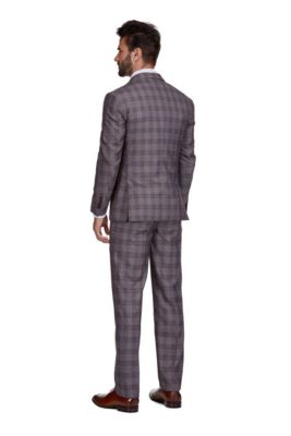 Men's 3-Piece Slim Fit Check Suit