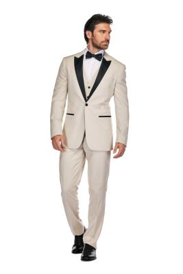 Men's 3-Piece Slim Fit Tuxedo with Peak Lapel