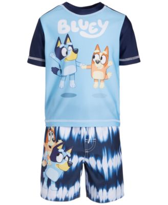 Bluey - Toddler Boys Rash Guard & Swim Trunks, 2 Piece Set