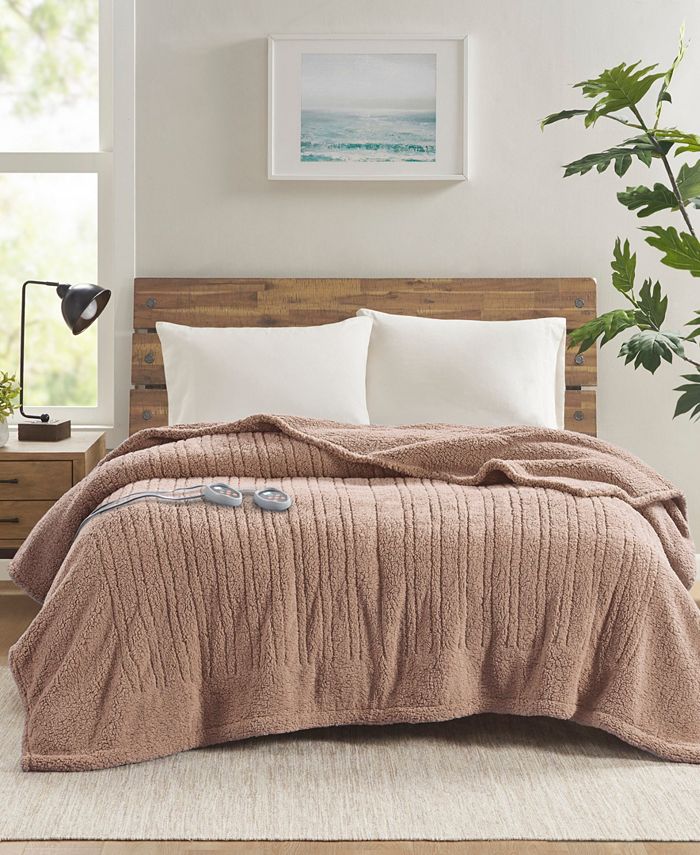 Sleep Philosophy Sherpa Heated Blanket, Queen Macy's