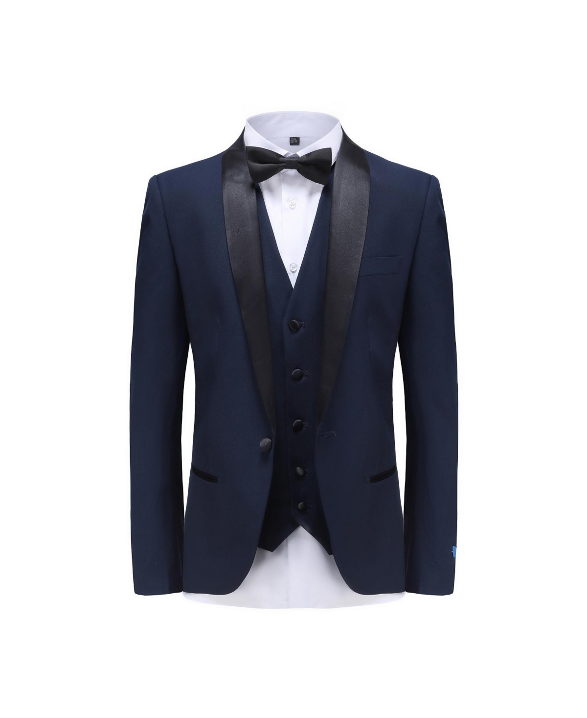 Men's 3-Piece Premium Shawl Lapel Slim Fit Tuxedo - Navy