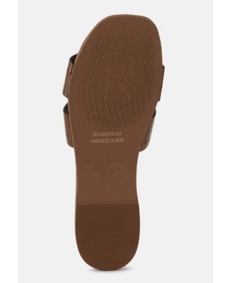 IVANKA Beige Cut Out Slip On Sandals