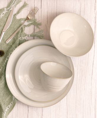 Neree 16 Pc. Double Bowl Dinnerware Set, Service for 4