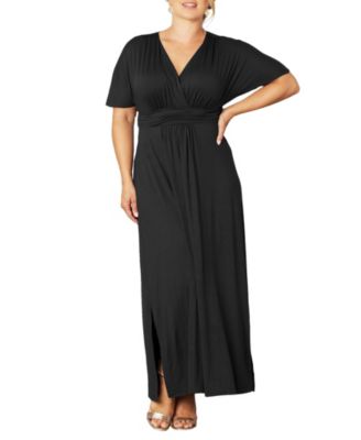 Women's Plus Size Vienna Kimono Sleeve Long Maxi Dress