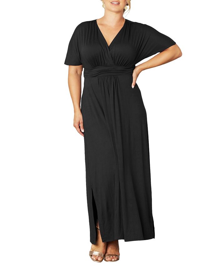 Kiyonna Women's Plus Size Vienna Kimono Sleeve Long Maxi Dress - Macy's