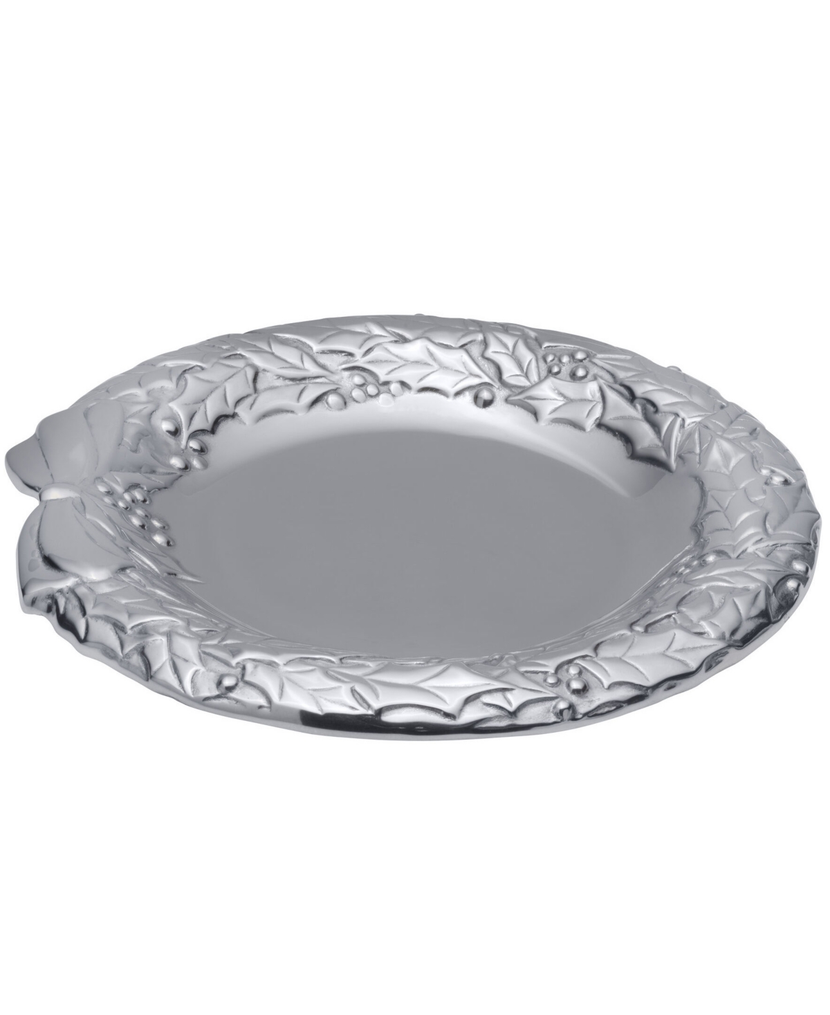Shop Wilton Armetale Holly Berries Round Wreath Tray In Silver