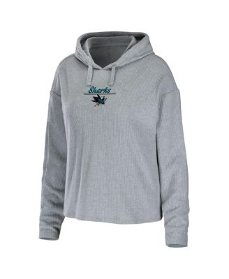 Women's Heather Gray San Jose Sharks Logo Pullover Hoodie and Pants Sleep Set