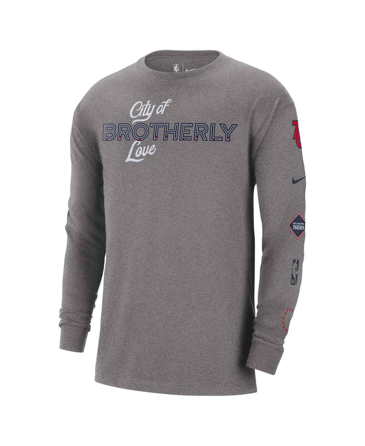 Shop Nike Men's  Charcoal Philadelphia 76ers 2023/24 City Edition Max90 Expressive Long Sleeve T-shirt