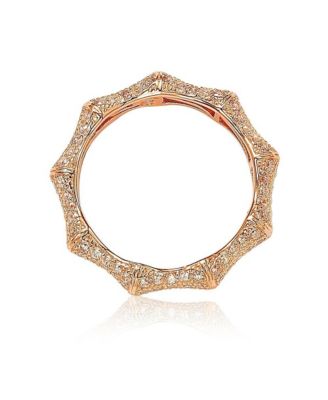 Suzy Levian Sterling Silver Cubic Zirconia Bamboo Eternity Band