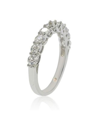 Suzy Levian Sterling Silver White Cubic Zirconia Half Band