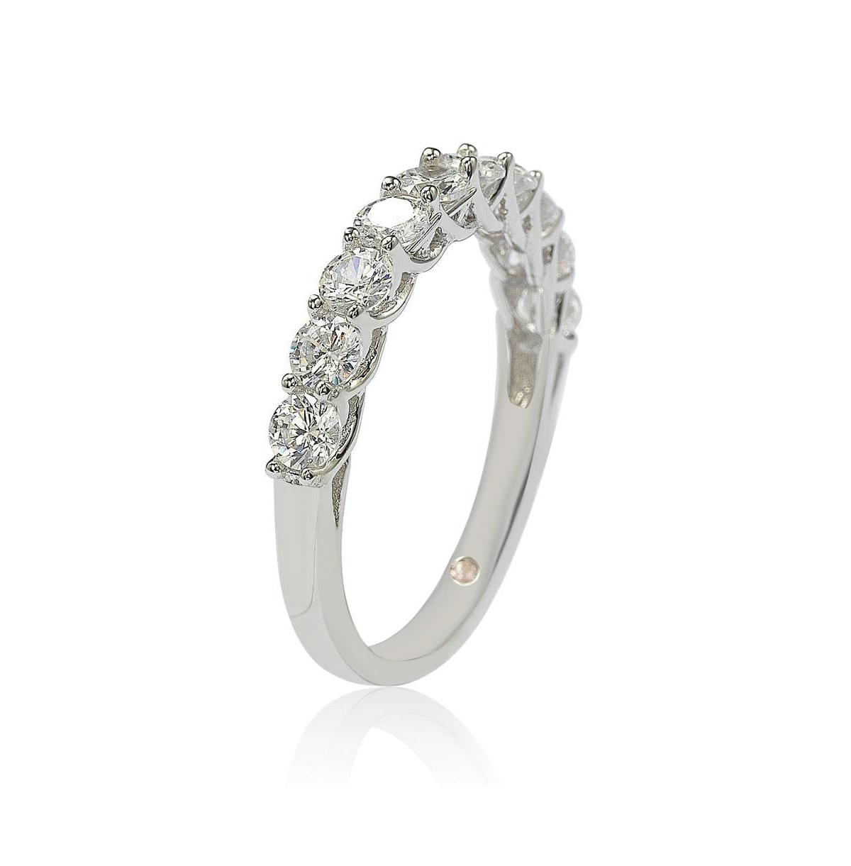 Suzy Levian New York Suzy Levian Sterling SilverCubic Zirconia Half Band Ring - White