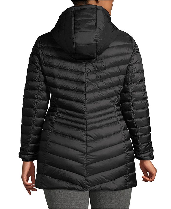Lands' End Women's Plus Size Ultralight Packable Long Down Jacket Macy's