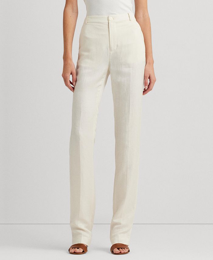 Lauren Ralph Lauren Women's Linen-Blend Twill Pants - Macy's